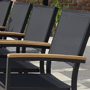 Fauteuil aluminium et textilène noir casablanca