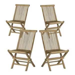 Chaises  de jardin pliantes en teck massif java (lot de 4)