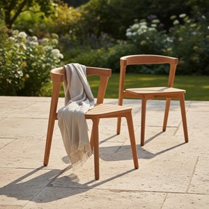 Chaises de jardin en teck massif rumba( lot de 2)