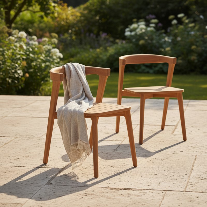 Chaises de jardin en teck massif rumba( lot de 2)