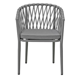 Fauteuil en aluminium et corde gris clair, lula