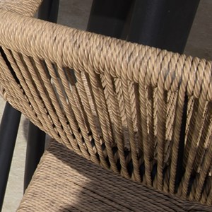 Fauteuils alu anthracite et corde tressée naturelle casamance (lot de 2)