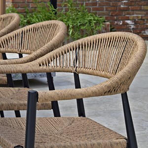 Fauteuils alu anthracite et corde tressée naturelle casamance (lot de 2)