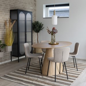 Celia-chaise en tissu beige (x2)