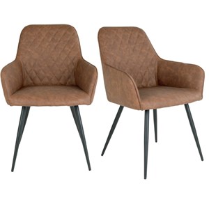 Grace-chaise en pu marron vintage (x2)