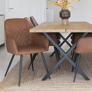 Grace-chaise en pu marron vintage (x2)