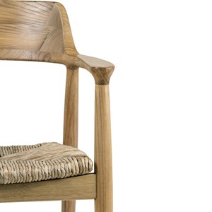 Sun-fauteuil de table en bois massif et feuille de bananier (x2)