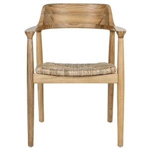 Sun-fauteuil de table en bois massif et feuille de bananier (x2)