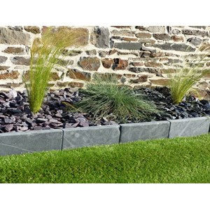 Bordure ardoise patinée 30 cm - pack 10 pièces  - 3 mètres