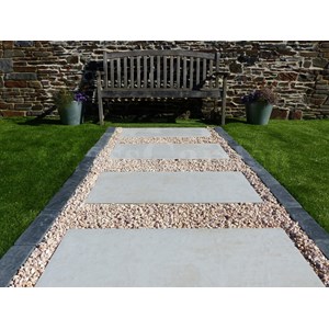 Pas japonais couleur beton ivoire - pack de 16 dalles