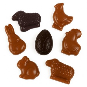 Chocolats de pâques animaux de la ferme fourrés praliné