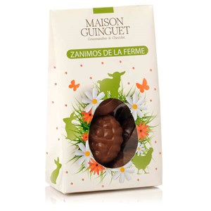 Chocolats de pâques animaux de la ferme fourrés praliné