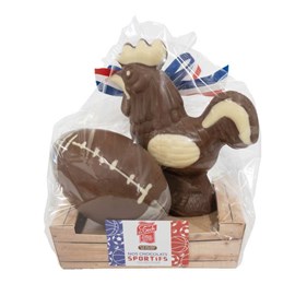 Corbeille rugby chocolat au lait