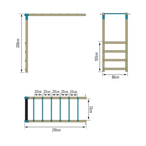 Barre pont de singe pour aire de jeux
