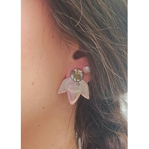 Boucles d’oreilles végétales séva en acier inoxydable feuilles séchées