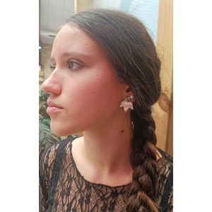 Boucles d’oreilles végétales séva en acier inoxydable feuilles séchées