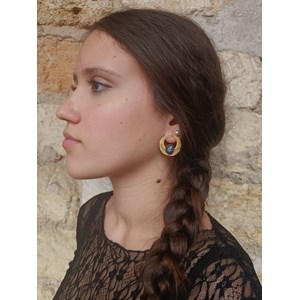 Boucles d’oreilles ariane en acier inoxydable doré et fleurs séchées
