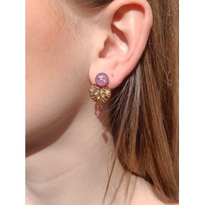 Boucles d’oreilles zélia amovibles en acier inoxydable et véritables fleurs
