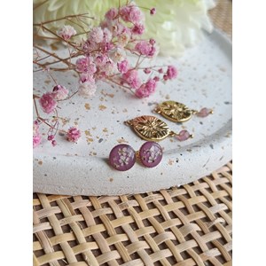 Boucles d’oreilles zélia amovibles en acier inoxydable et véritables fleurs