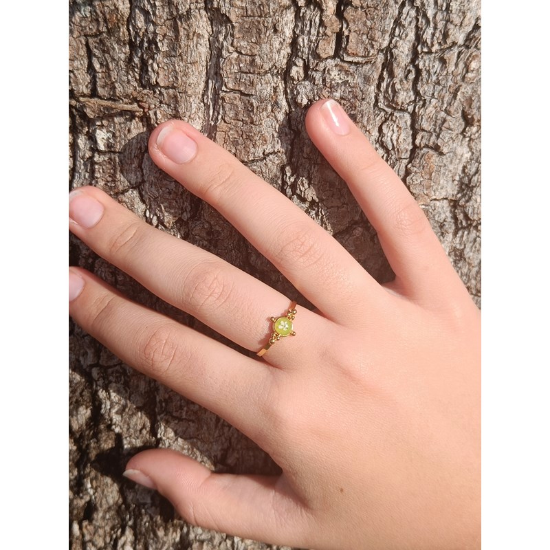 Bague zahra ajustable du 52 au 58 en acier inoxydable et fleur