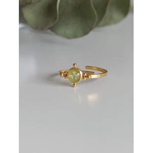 Bague zahra ajustable du 52 au 58 en acier inoxydable et fleur