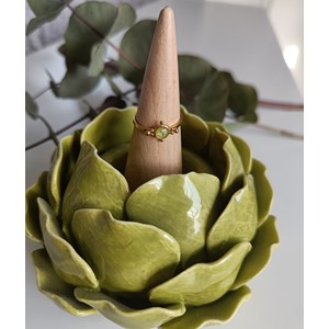 Bague zahra ajustable du 52 au 58 en acier inoxydable et fleur