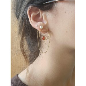 Boucles d’oreilles amaranthe en acier inoxydable et fleurs rouges