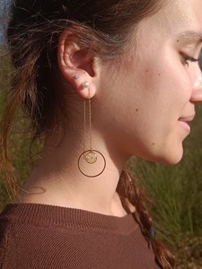 Boucles d’oreilles isaline en acier inoxydable et fleurs sauvages