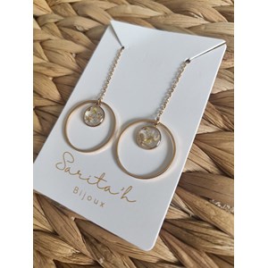 Boucles d’oreilles isaline en acier inoxydable et fleurs sauvages