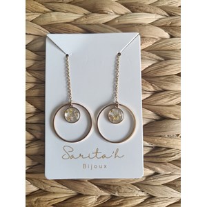 Boucles d’oreilles isaline en acier inoxydable et fleurs sauvages