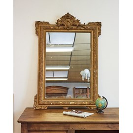 Grand miroir en bois doré n°1021