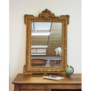Grand miroir en bois doré n°1021