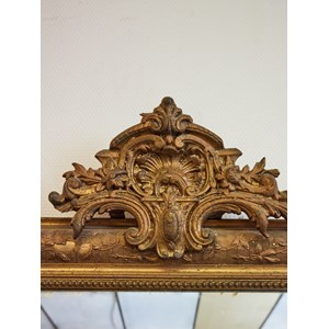 Grand miroir en bois doré n°1021