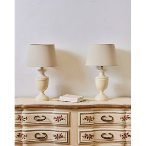 Paire de lampes à poser laqué ivoire n°503