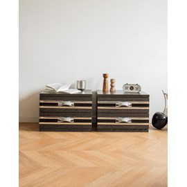 Paire de chevets en bois et métal n°684