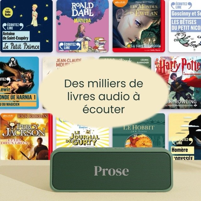 Prose Coffret Premium - Lecteur de Livres Audio + 6 Livres au Choix - sans Écran, Interface Intuitive - Idéal Cadeau Parents et Seniors - Prose- Enceinte Prose Coffret Premium - Lecteur de Livres Audio + 6 Livres au Choix - sans Écran, Interface Intuitive - Idéal Cadeau Parents et Seniors - Prose- Enceinte