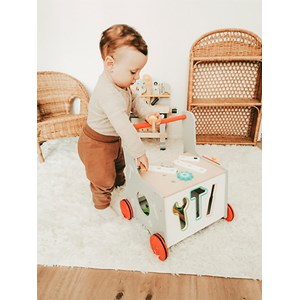 Chariot de marche en bois multifonction