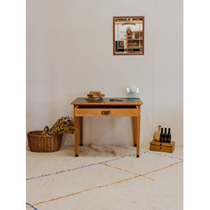 Bureau en bois et plateau noir n°570