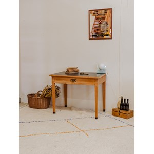 Bureau en bois et plateau noir n°570