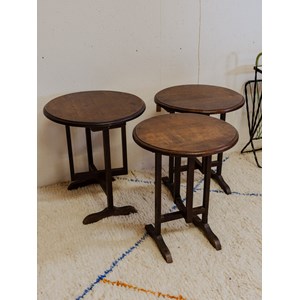 3 tables d'appoint en bois n°755