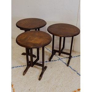 3 tables d'appoint en bois n°755