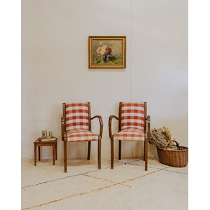Paire de fauteuils à motifs vichy n°745