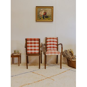 Paire de fauteuils à motifs vichy n°745