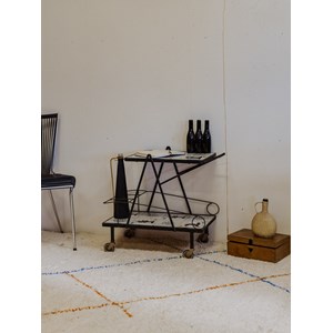 Desserte en fer noir et céramique colorée n°264