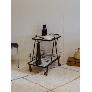 Desserte en fer noir et céramique colorée n°264