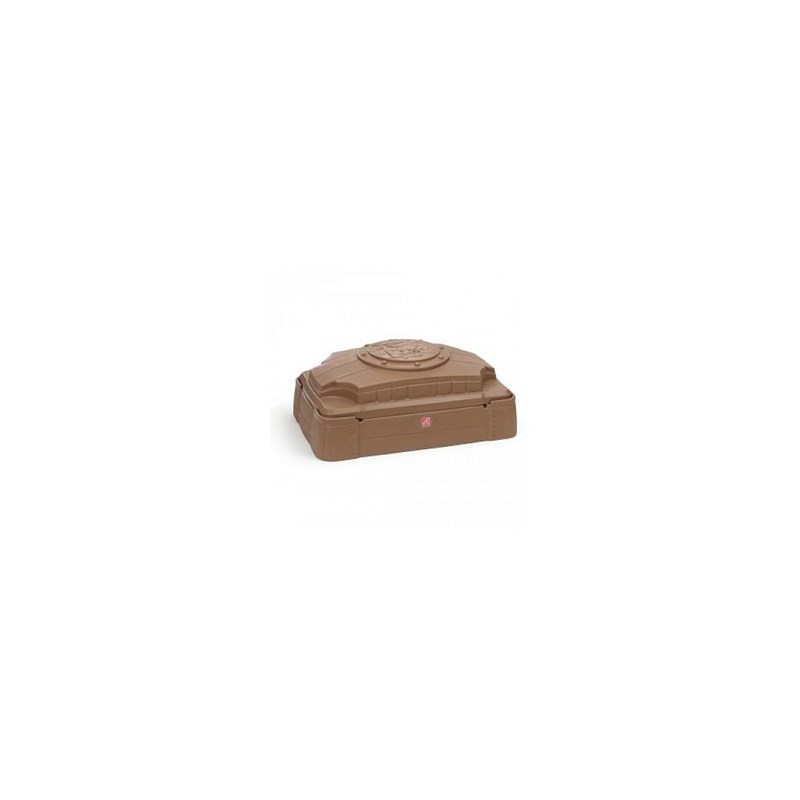 Bac à sable marron avec couvercle