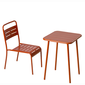 Bergame table carrée 2 places 50x50cm terracotta