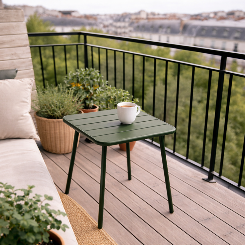 Concept Usine - Bergame table carrée 2 places 50x50cm vert