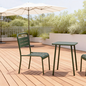 Bergame table carrée 2 places 50x50cm vert