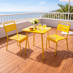 Bergame table carrée 2 places 50x50cm jaune